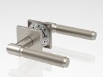 Square Knurled Door Handle in Brushed Nickel Finish