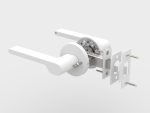 satin white privacy handle set