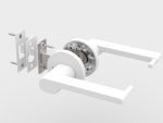 satin white privacy handle set